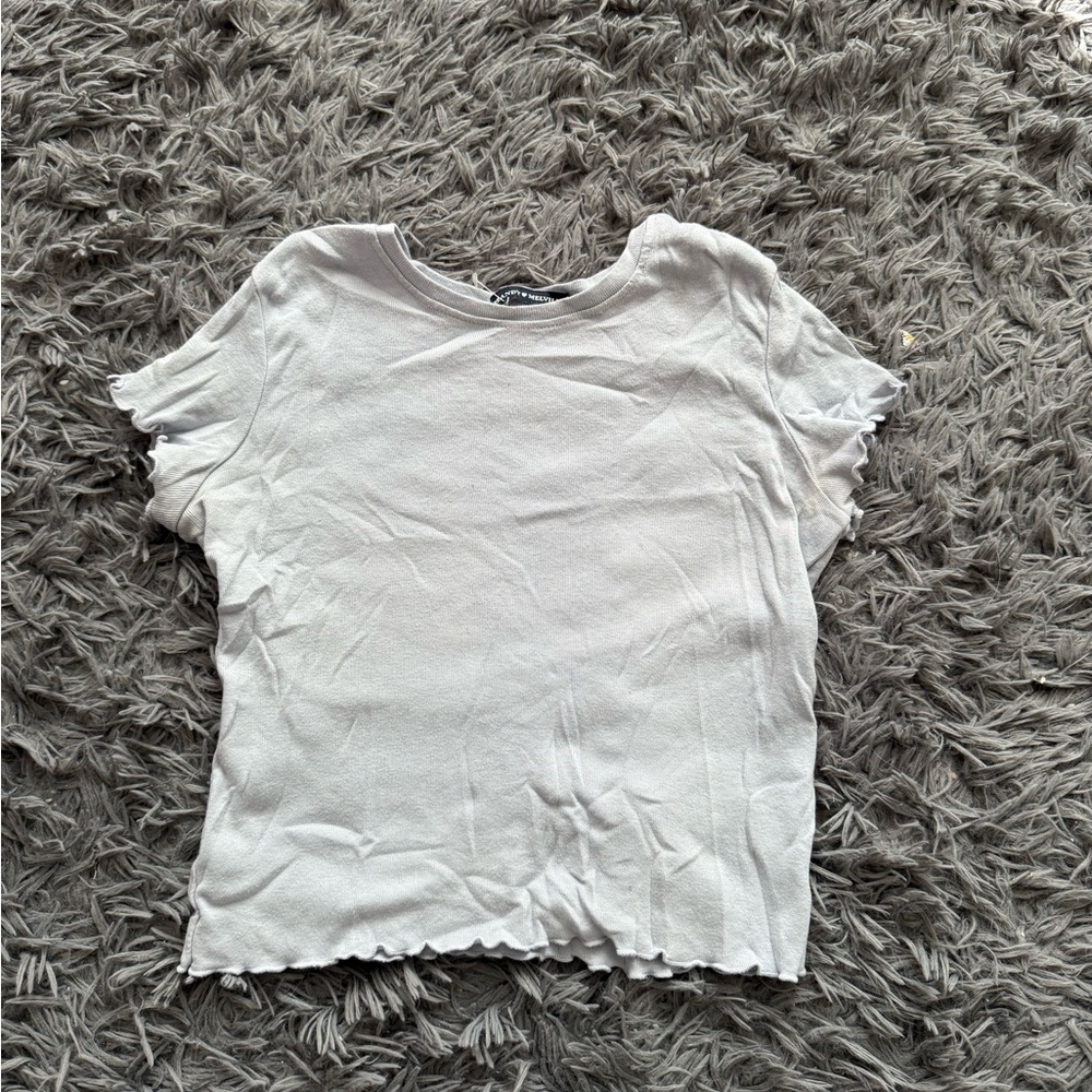 Brandy Melville Light Blue Lettuce Women's Top